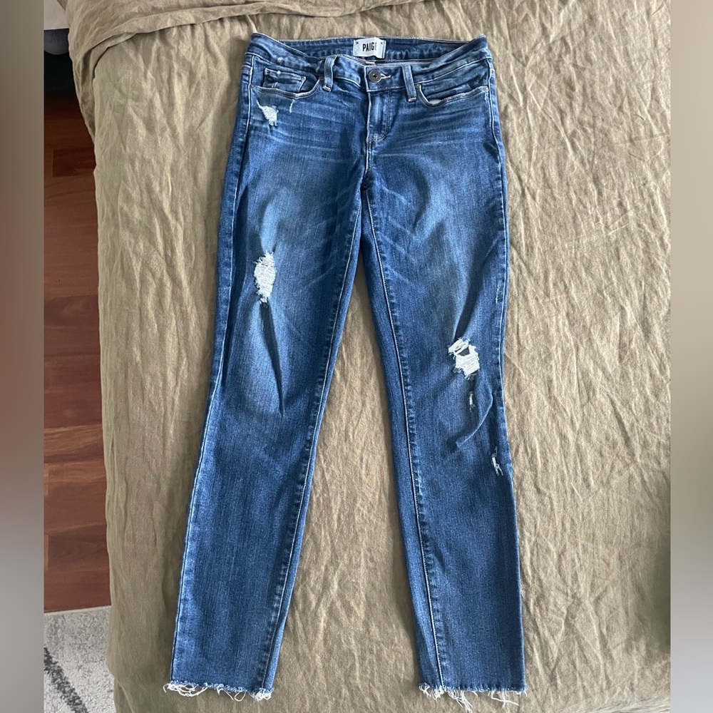 Paige Verdugo Ankle Skinny Mid Rise Jeans Size 27
